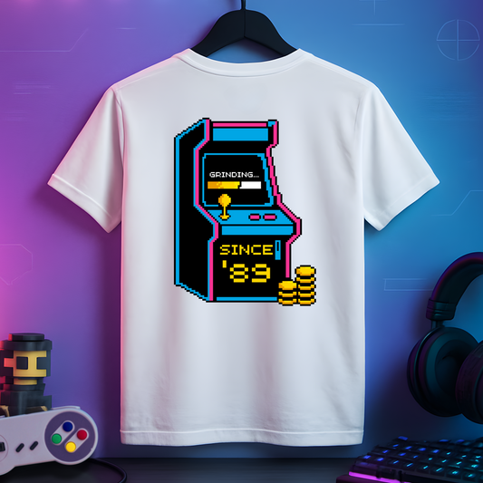"Grinding Since ’89" – Arcade Legend Tee