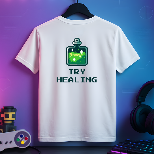 "Try Healing" – Potion Bottle Tee