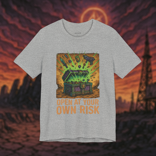 "Open at Your Own Risk" – Loot Chest Tee