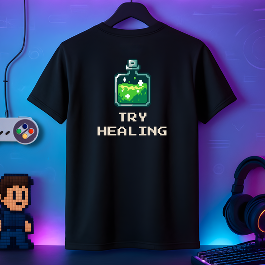 "Try Healing" – Potion Bottle Tee