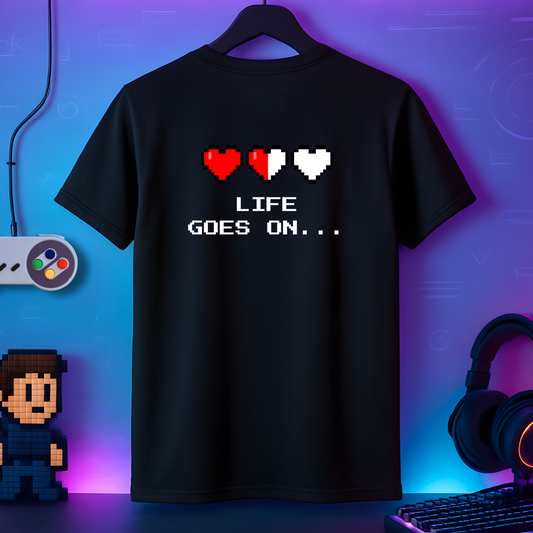 "Life Goes On" – Pixel Hearts Tee