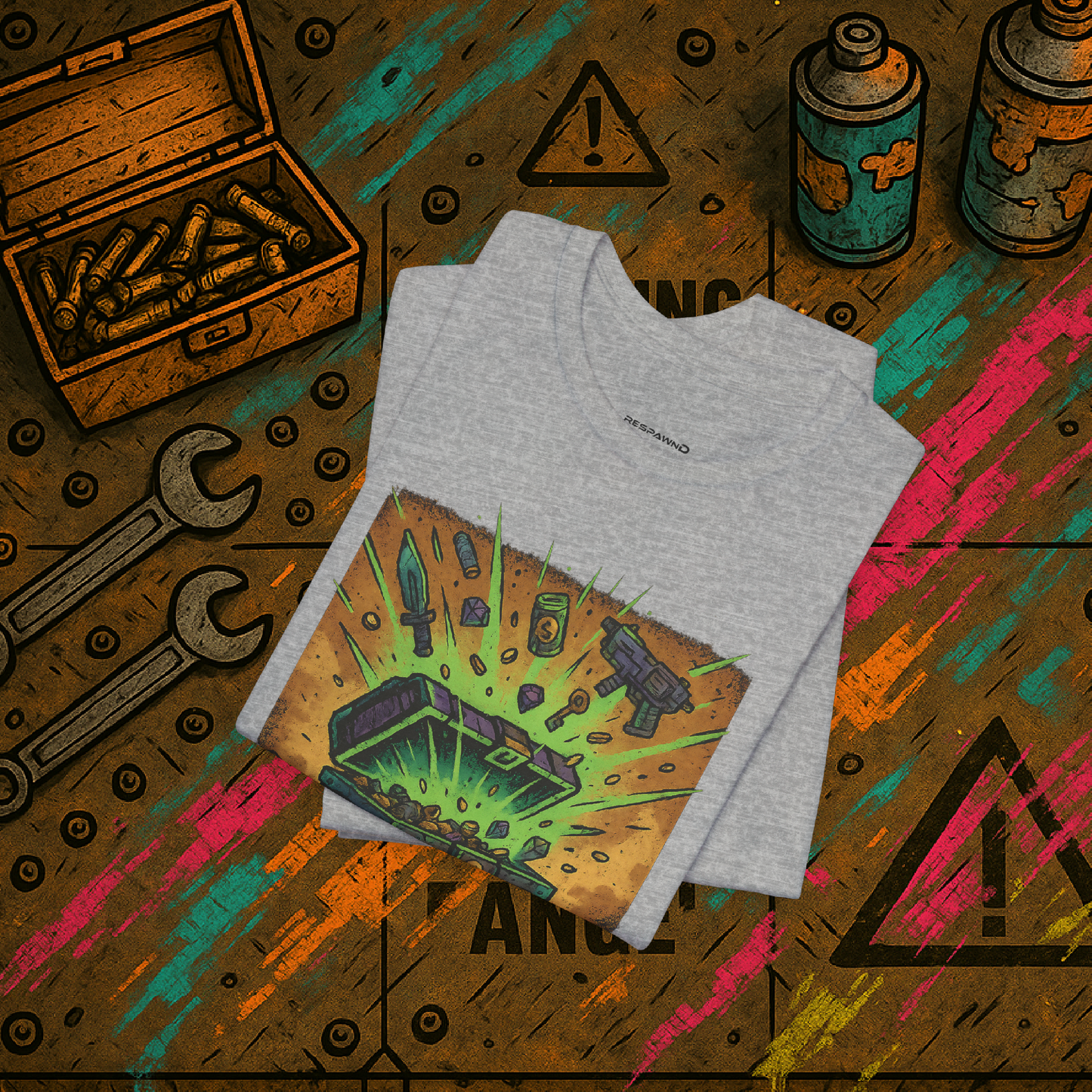 "Open at Your Own Risk" – Loot Chest Tee