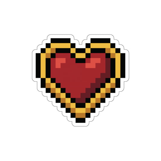 Pixel Gold Hearth Die-Cut Stickers